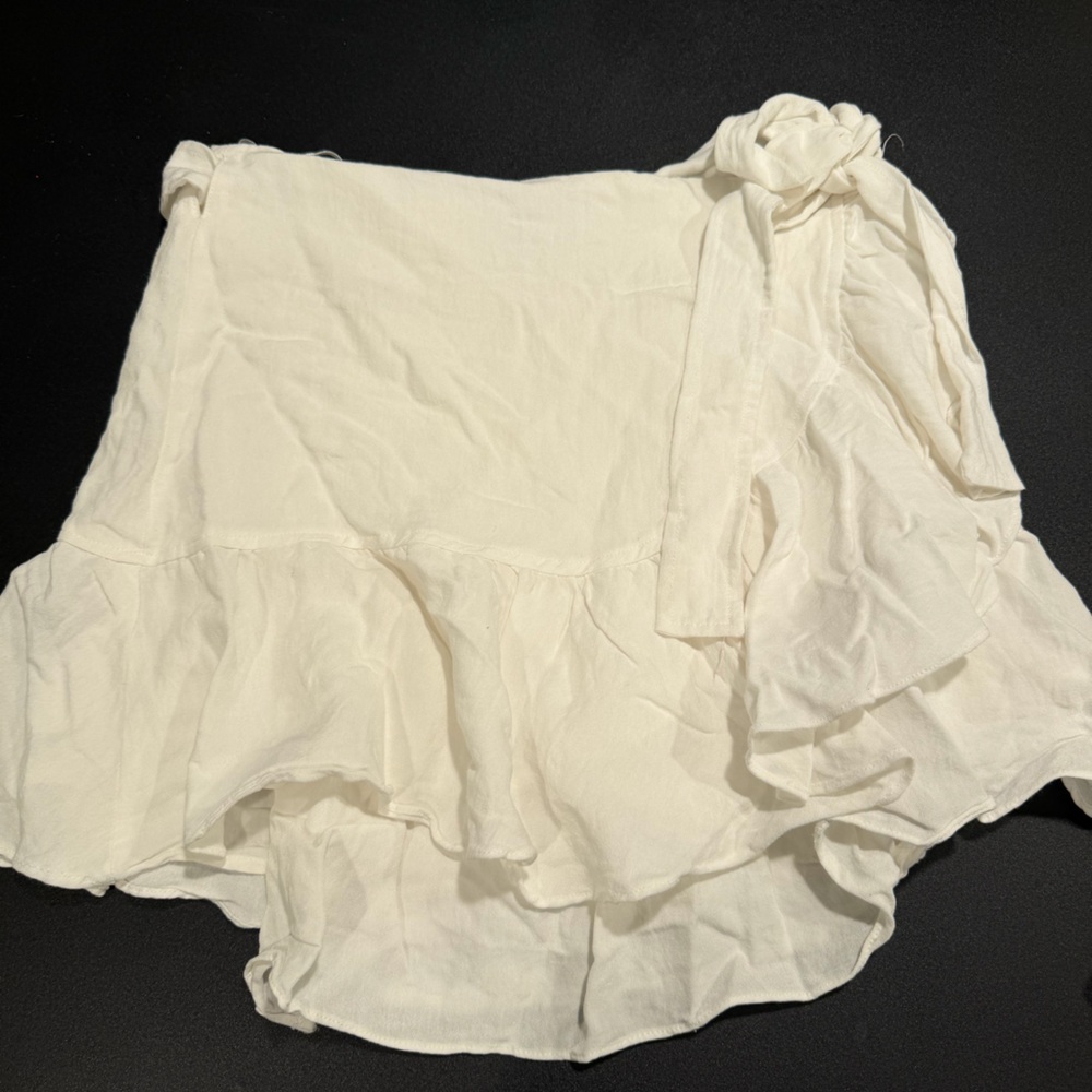 Princess Polly White Mini Skirt with Ruffle Hem